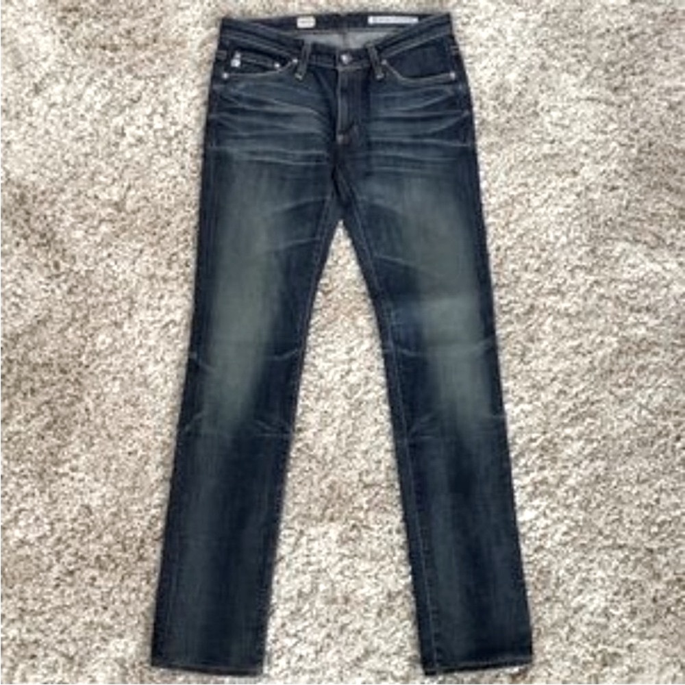 AG Adriano Goldschmied Women's Dark Blue Skinny Straight Leg Jeans Size 25R